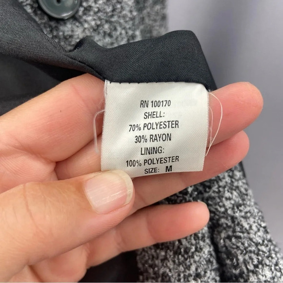 Sandro Women’s Black & White Button Down Blazer Style Coat Size Medium - Picture 7 of 9